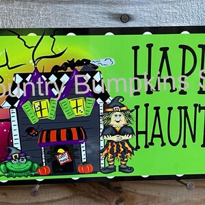 Happy Haunting sign decor wreath sign wreath attachment wreath supplies craft supplies metal sign wreath center