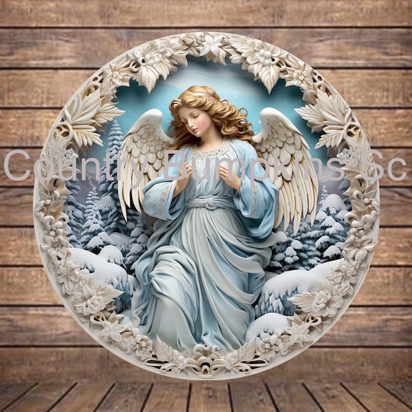 Angel sign farmhouse decor wreath sign wreath attachment wreath supplies craft supplies metal sign wreath