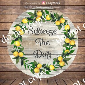 Squeeze the day sign wreath sign wreath attachment wreath supplies craft supplies metal sign wreath