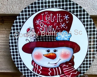 Let it snow sign farmhouse decor wreath sign wreath attachment wreath supplies craft supplies metal sign wreath