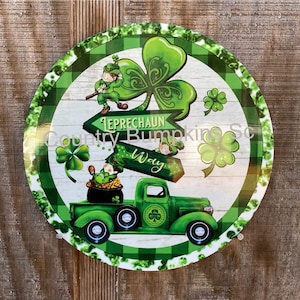 Happy St. Patrick’s day wreath sign wreath attachment wreath supplies craft supplies metal sign wreath