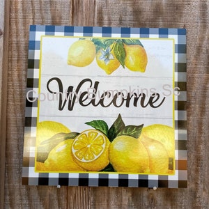 Welcome sign sign decor wreath sign wreath attachment wreath supplies craft supplies metal sign wreath center