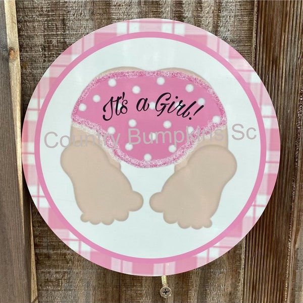 It’s a Girl decor wreath sign wreath attachment wreath supplies craft supplies metal sign wreath