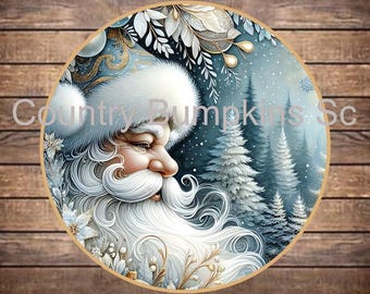 Santa sign farmhouse decor wreath sign wreath attachment wreath supplies craft supplies metal sign wreath
