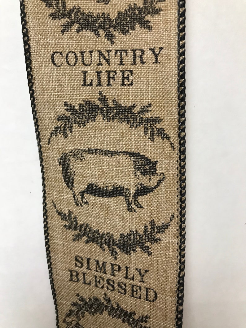 Farmhouse ribbon farm animal ribbon cow ribbon chicken ribbon Etsy