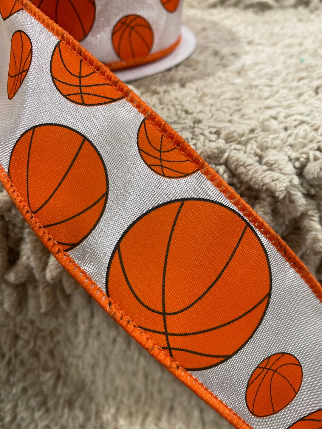 Basketball Ribbon Sports Ribbon Bulk Ribbon Ribbon Wreath Etsy