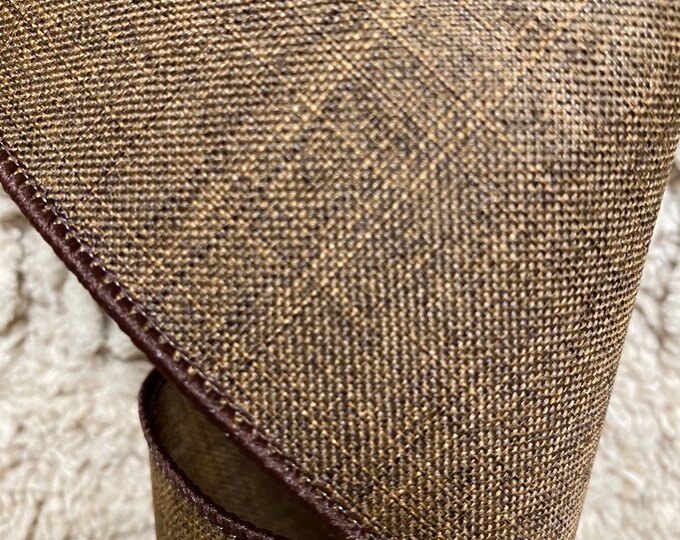 Denim Ribbon Fall Ribbon Canvas Ribbon Brown Ribbon Wreath | Etsy