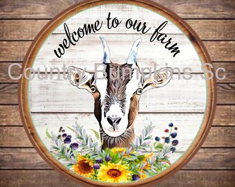 Welcome to the farm sign  wreath sign wreath attachment wreath supplies craft supplies metal sign wreath