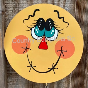 Scarecrow face farmhouse decor wreath sign wreath attachment wreath supplies craft supplies metal sign wreath center