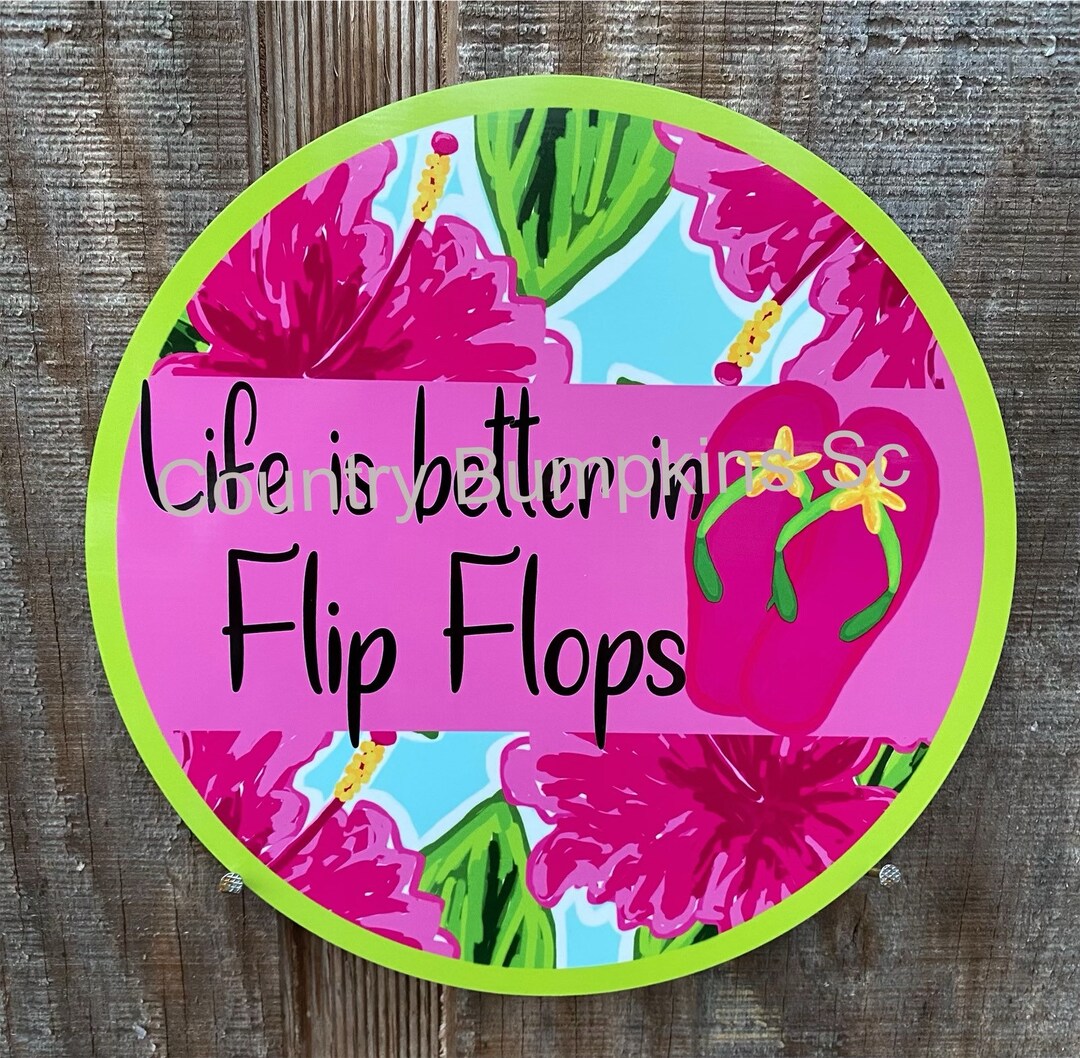 Life is Better in Flip Flops Sign Wreath Attachment Wreath Supplies ...