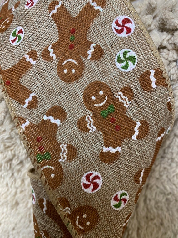 Gingerbread ribbon gingerbread decor ribbon Christmas ribbon | Etsy