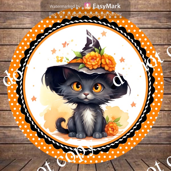 Halloween cat sign wreath sign wreath attachment wreath supplies craft supplies metal sign