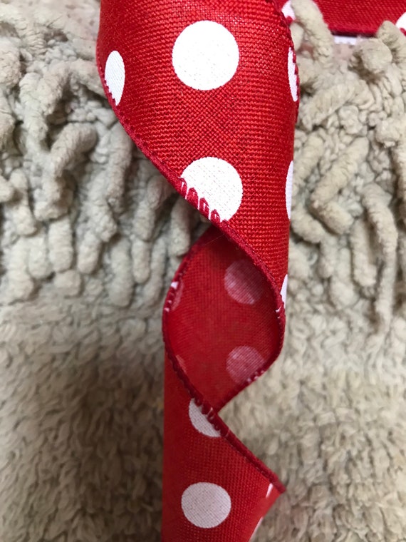 Polka Dot Ribbon Red Ribbon Wreath Decor Wreath Attachment Wreath Ribbon  Wreath Supplies Craft Ribbon Craft Supplies Ribbon Bulk Ribbon W 