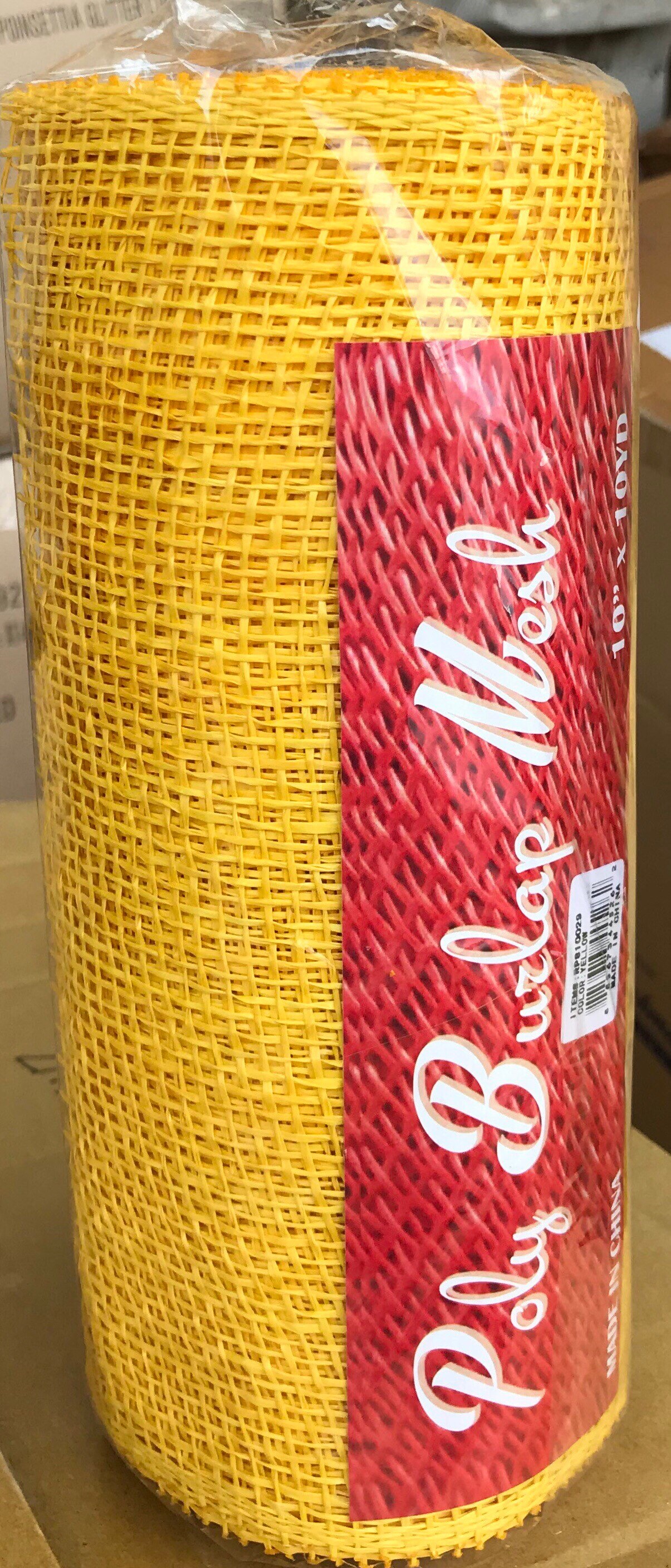 Yellow poly burlap mesh wreath supplies mesh craft supplies poly burl…
