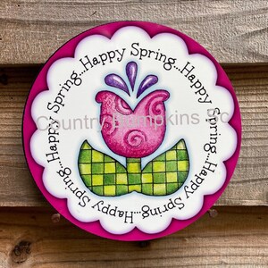 Happy spring sign farmhouse decor wreath sign wreath attachment wreath supplies craft supplies metal sign wreath