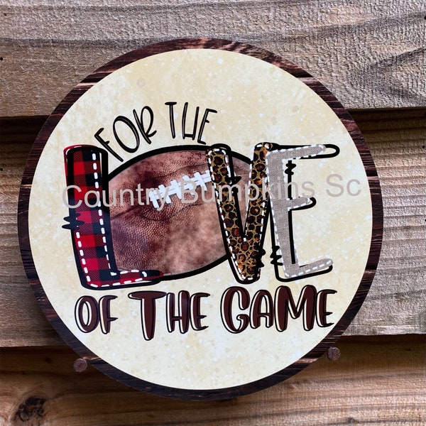 Por amor al juego, decoración, corona, letrero, accesorio para corona, suministros para coronas, suministros para manualidades, letrero de metal, centro de coronas