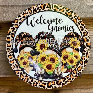 Welcome sign with sunflower farmhouse decor wreath sign wreath attachment wreath supplies craft supplies metal sign wreath center