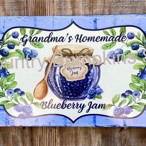 Blueberry Jam sign decor wreath sign wreath attachment wreath supplies craft supplies metal sign wreath center