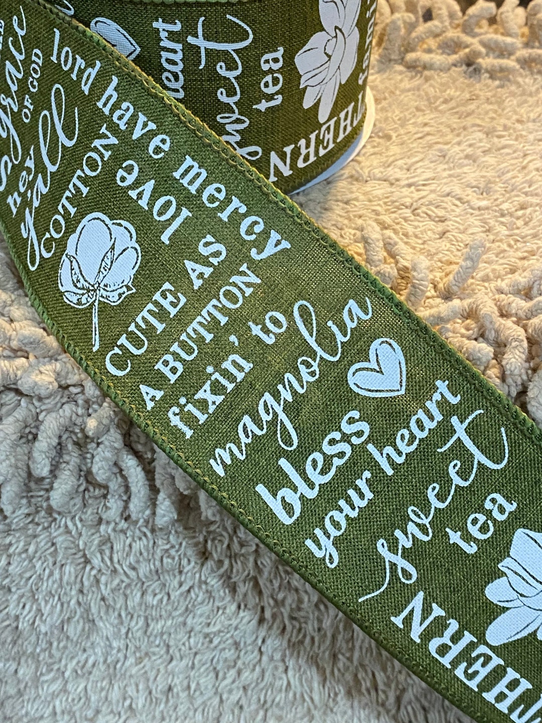 Farmhouse Ribbon Southern Charm Ribbon Wreath Ribbon Wreath Supplies ...
