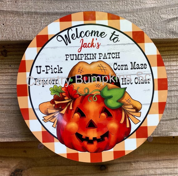 Pumpkin Patch decor wreath sign wreath attachment wreath supplies craft supplies metal sign wreath center