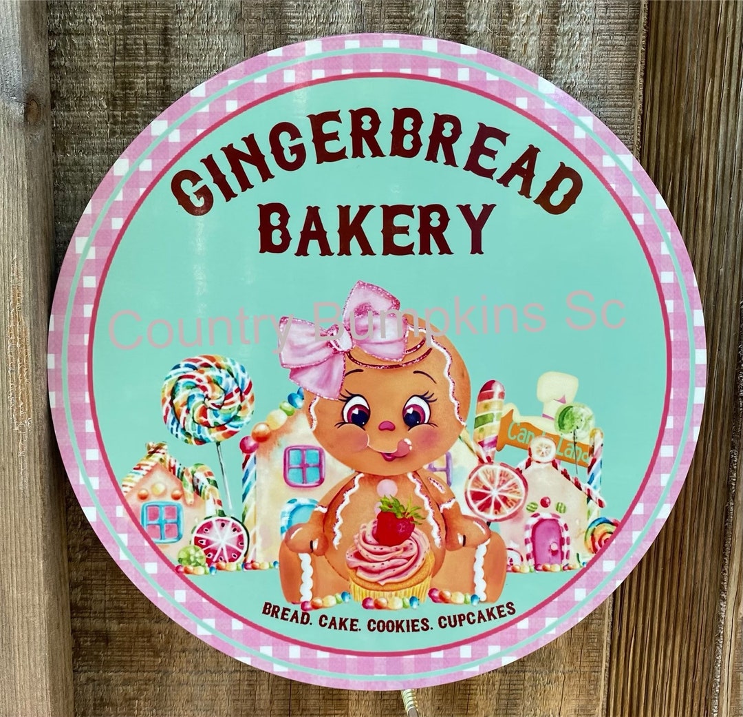 Gingerbread Bakery Sign Farmhouse Decor Wreath Sign Wreath Attachment
