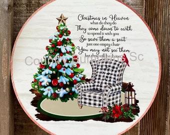 Christmas in heaven wreath sign wreath attachment wreath supplies craft supplies metal sign wreath center