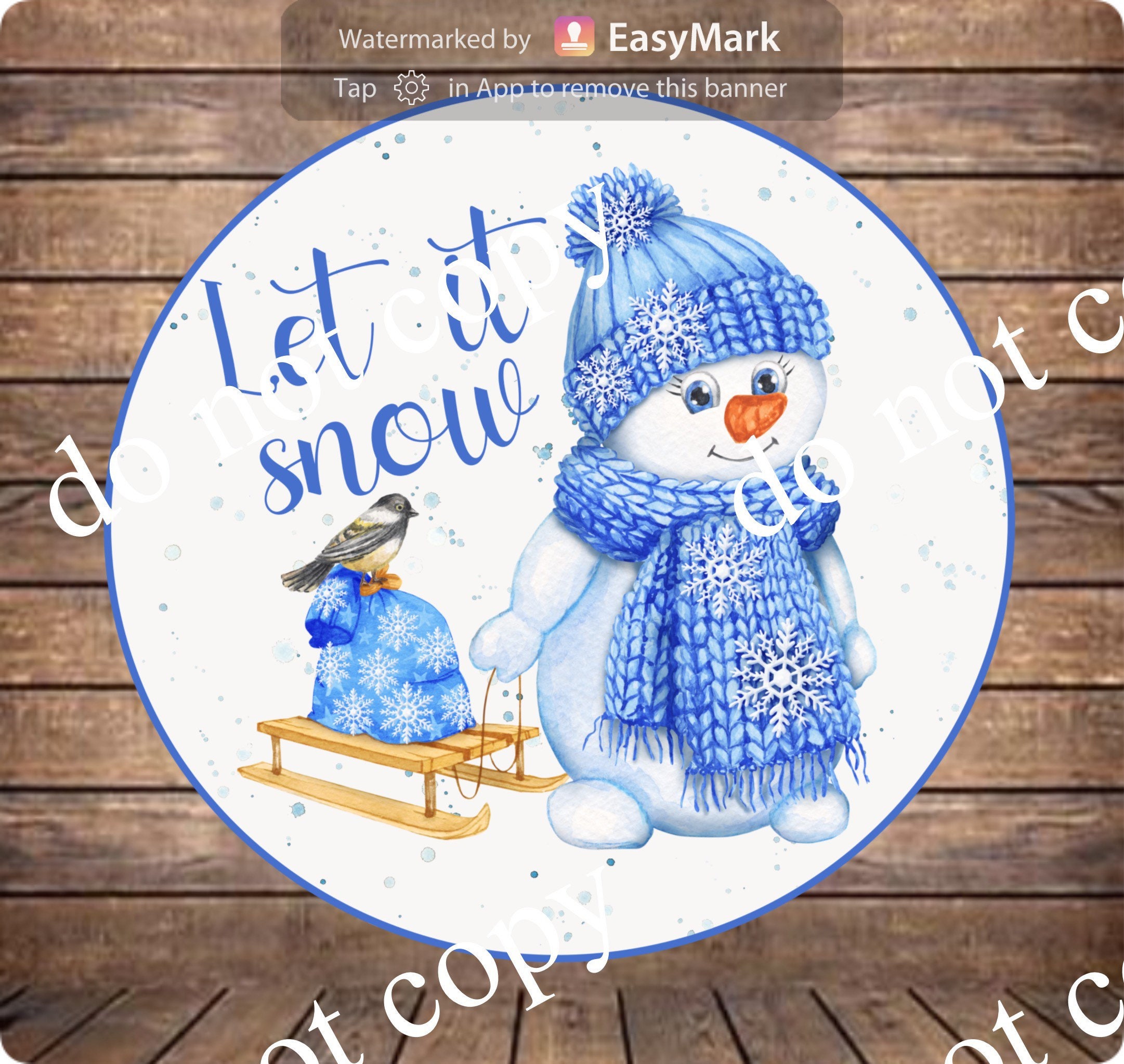 Christmas Wreath Winter Let It Snow Snowman Wooden Sign with Striped R –  Brownbottle Burlap