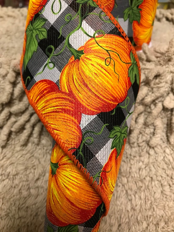 Fall ribbon pumpkin ribbon wreath ribbon wreath supplies craft | Etsy