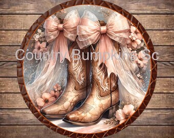 Cowboy boots sign farmhouse decor wreath sign wreath attachment wreath supplies craft supplies