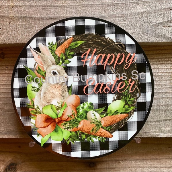 Happy Easter wreath sign wreath attachment wreath supplies craft supplies metal sign wreath