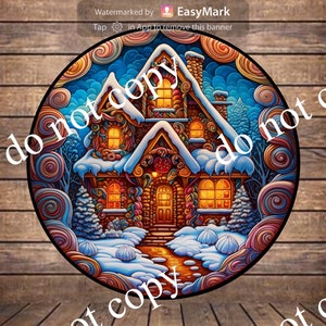 Gingerbread House sign farmhouse decor wreath sign wreath attachment wreath supplies craft supplies metal sign wreath