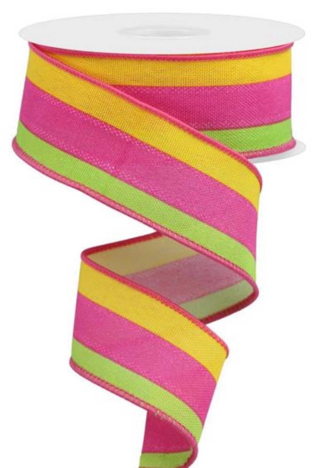 Spring Ribbon Striped Ribbon Summer Ribbon Wreath Ribbon Etsy