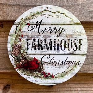 Merry Christmas Farmhouse sign farmhouse decor wreath sign wreath attachment wreath supplies craft supplies metal sign wreath center