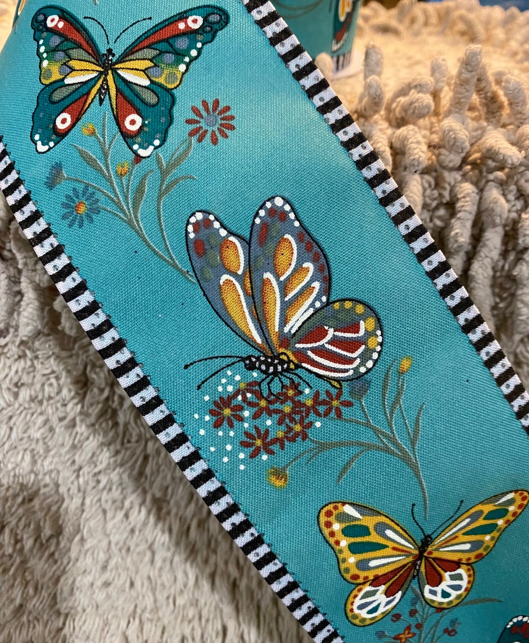 Spring Ribbon Butterfly Ribbon Summer Ribbon Wreath Ribbon Etsy