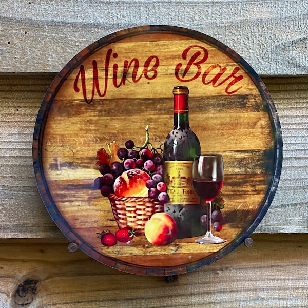 Wine Bar farmhouse decor wreath sign wreath attachment wreath supplies craft supplies metal sign wreath