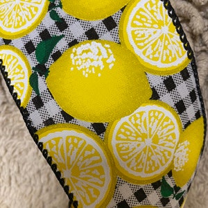 Lemon ribbon summer ribbon wreath ribbon wreath supplies craft ribbon craft supplies wreath attachment ribbon wreath decor spring ribbon fru