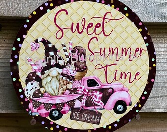 Sweet summer wreath sign wreath attachment wreath supplies craft supplies metal sign wreath
