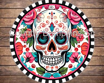 Skull sign wreath sign wreath attachment wreath supplies craft supplies metal sign wreath