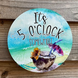 It’s five o’clock somewhere sign wreath sign wreath attachment wreath supplies craft supplies metal sign wreath