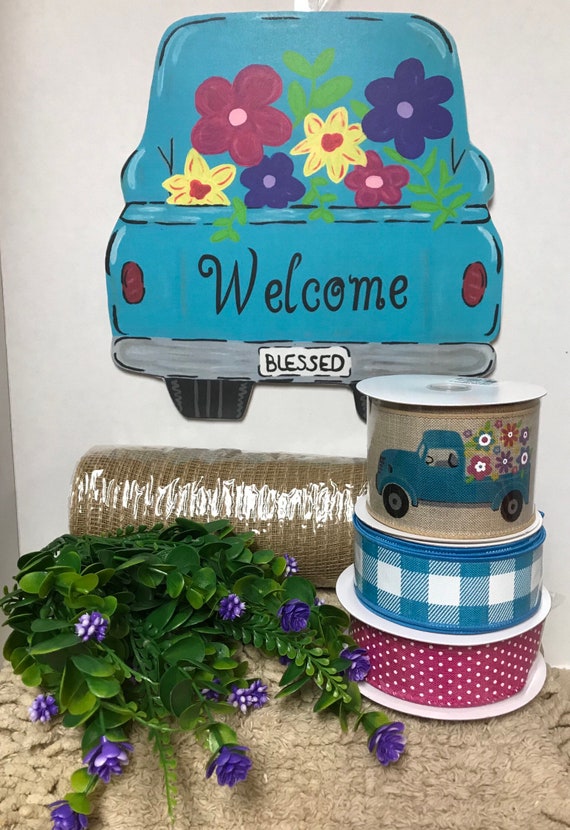 Free Shipping Spring Truck Wreath Kit Wreath Supplies Wreath Etsy