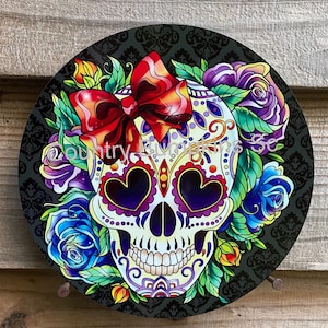 Corona de letrero de calavera, accesorio para corona, suministros para coronas, suministros para manualidades, corona de letrero de metal