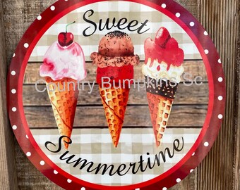 Sweet summer wreath sign wreath attachment wreath supplies craft supplies metal sign wreath