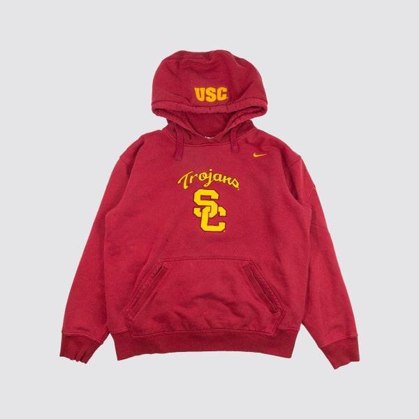 Vintage Nike USC Hoodie  Team Nike Hooded Sweatshirt Trojan University of Southern California Red Pullover Jumper Adult Large XL