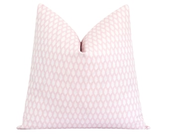 Pink Pillow Cover, Leaf Motif Pillow, Light Pink Accent Pillow for Baby Girl Nursery, 18x18 20x20 22x22