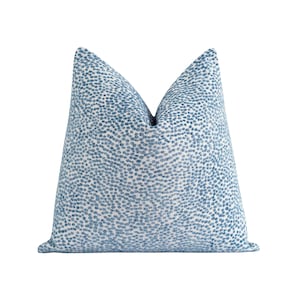 Funda de almohada de chenilla azul, funda de almohada de chenilla con textura de lunares, funda de almohada azul con cremallera oculta, chenilla de doble cara de 18, 20 y 22 pulgadas.