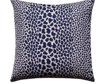 Blue Cheetah Pillow Etsy