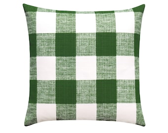 Green plaid pillow | Etsy Sage Green Buffalo Plaid Pillow Cover