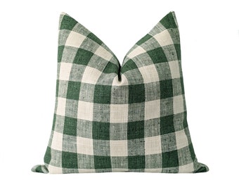 Green plaid pillow | Etsy Sage Green Buffalo Plaid Pillow Cover