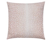Blush Linen Pillow Cover, Animal Print Decorative Pillow, 18x18 Pink Pillow Cover, Fawn Blush DOUBLE SIDED Pillow Cover, Blush Sofa Pillow