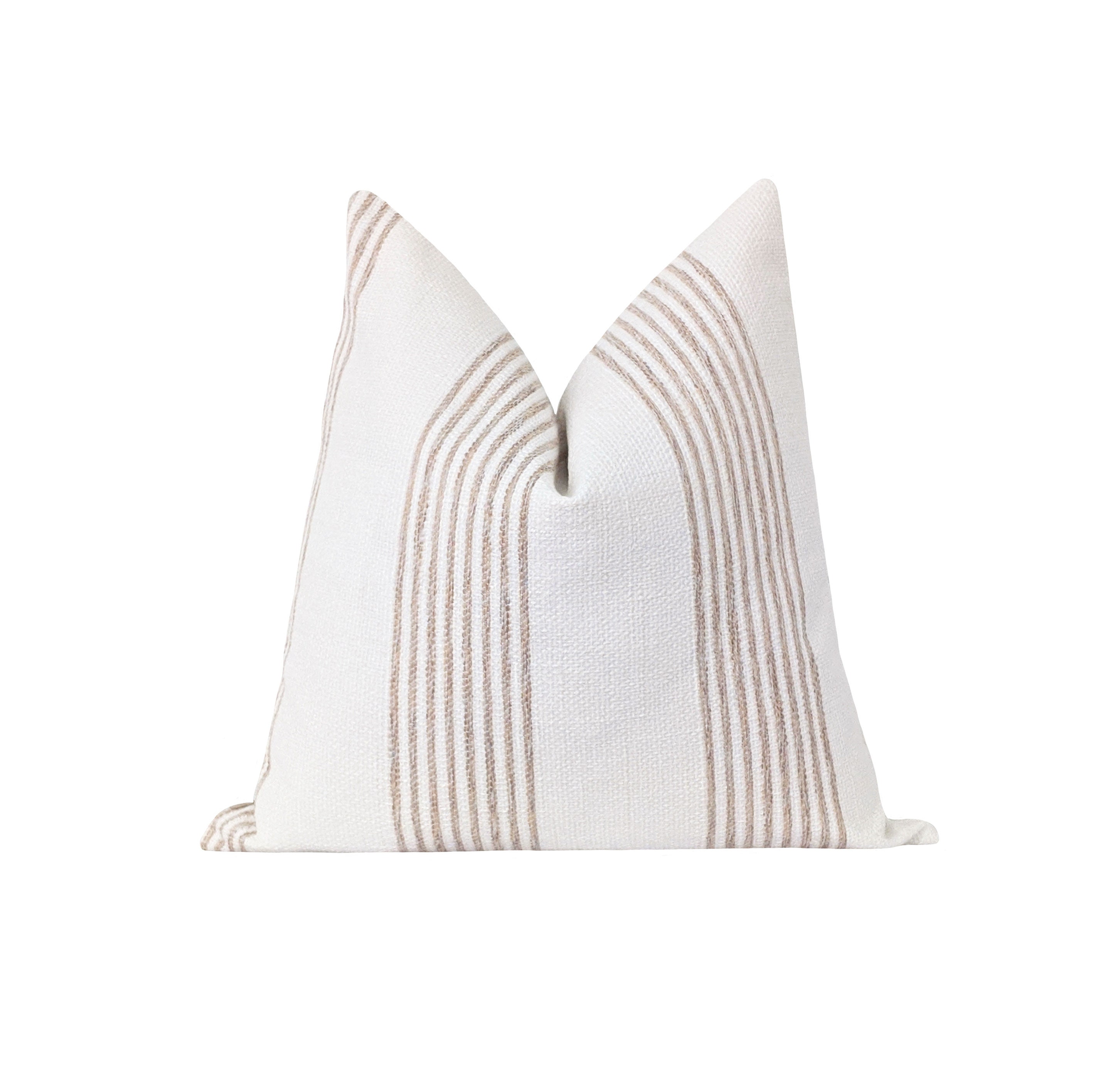 Taupe Ivory Stripe Pillow Cover, Woven Stripe Pillow, 20" Double…